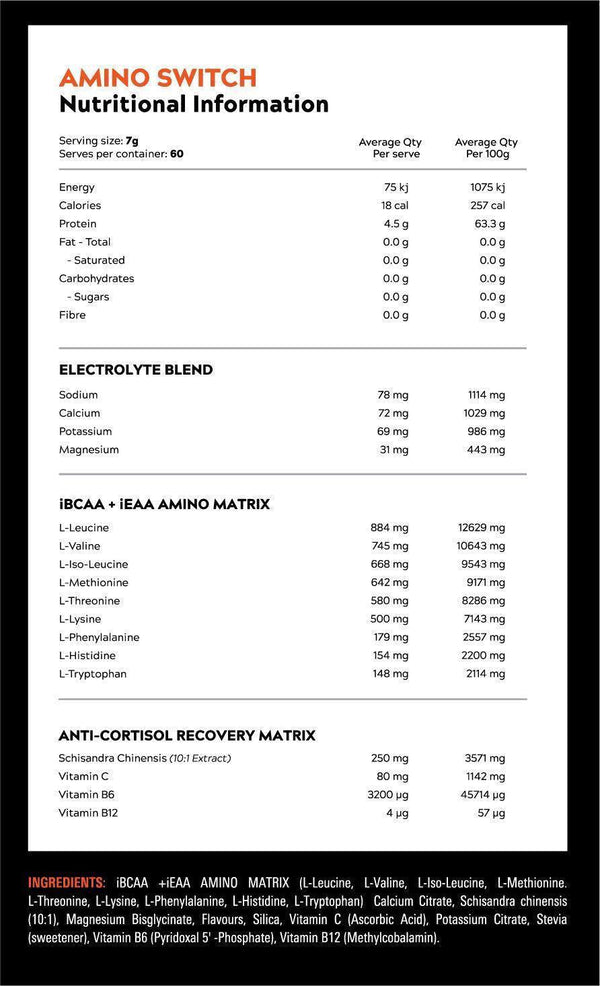 AMINO SWITCH BY SWITCH NUTRITION