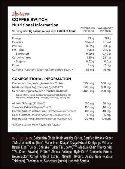 COFFEE SWITCH BY SWITCH NUTRITION