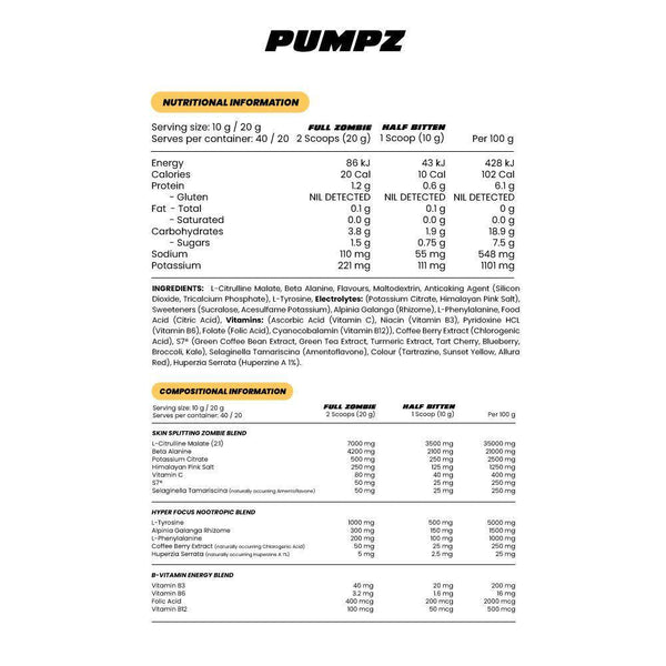 PUMPZ BY ZOMBIE LABS